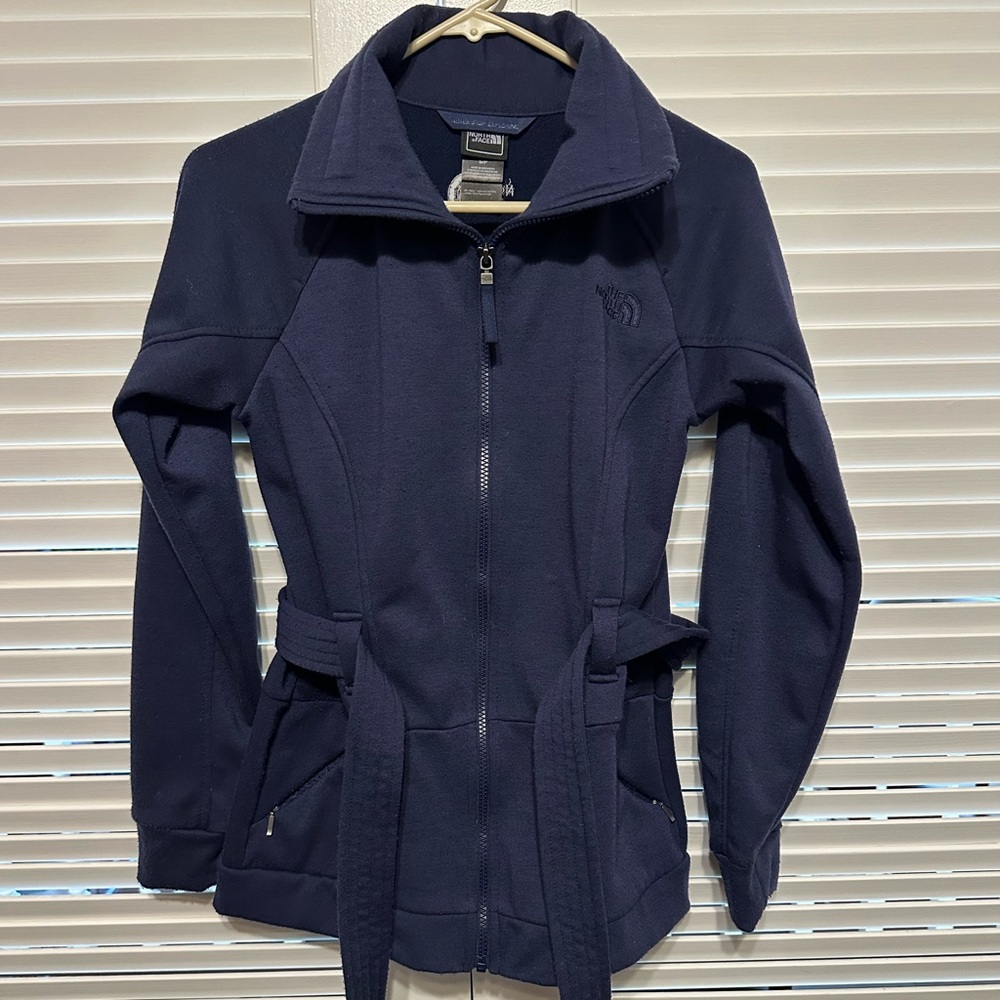The North Face Blue Utility Jacket with Stand-Up Collar